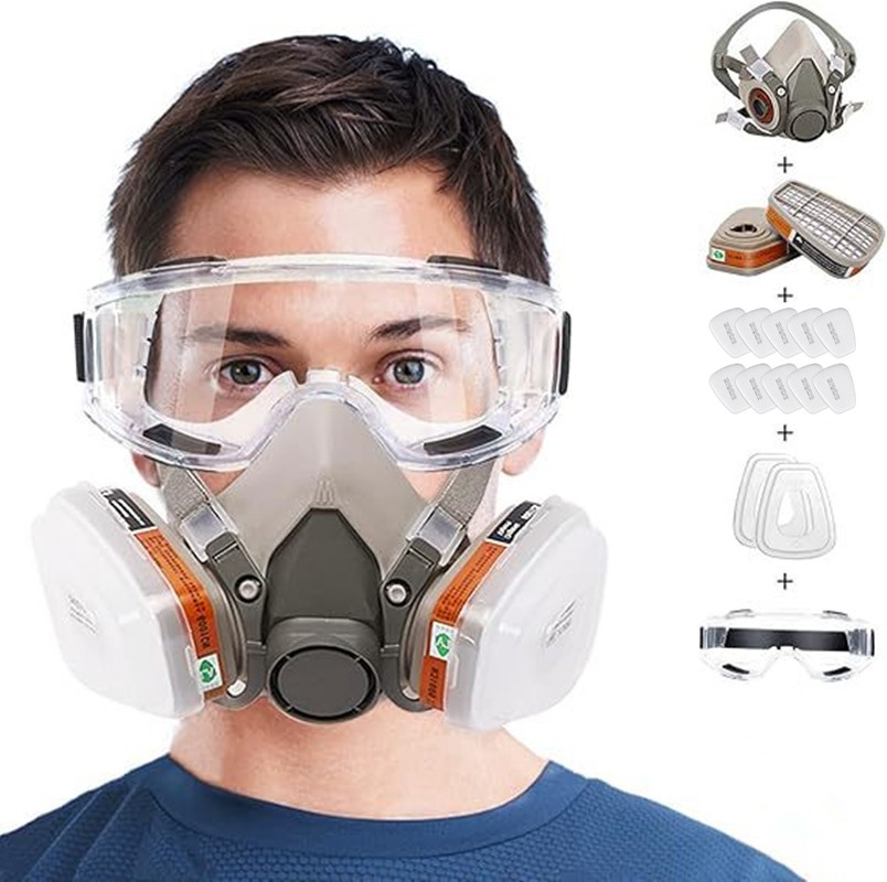 16-in-1 Gasmaske med Filter til Maleri og Kemikalier