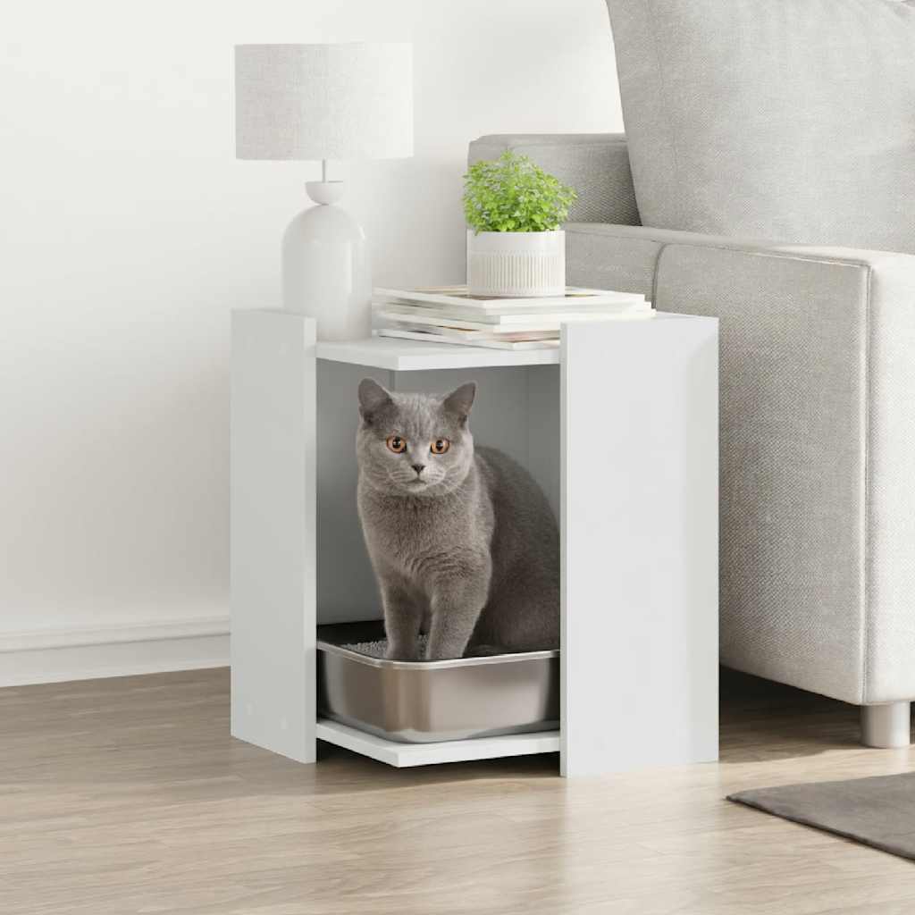 Kat toilet i træ, 42×42 cm, robust og stilrent