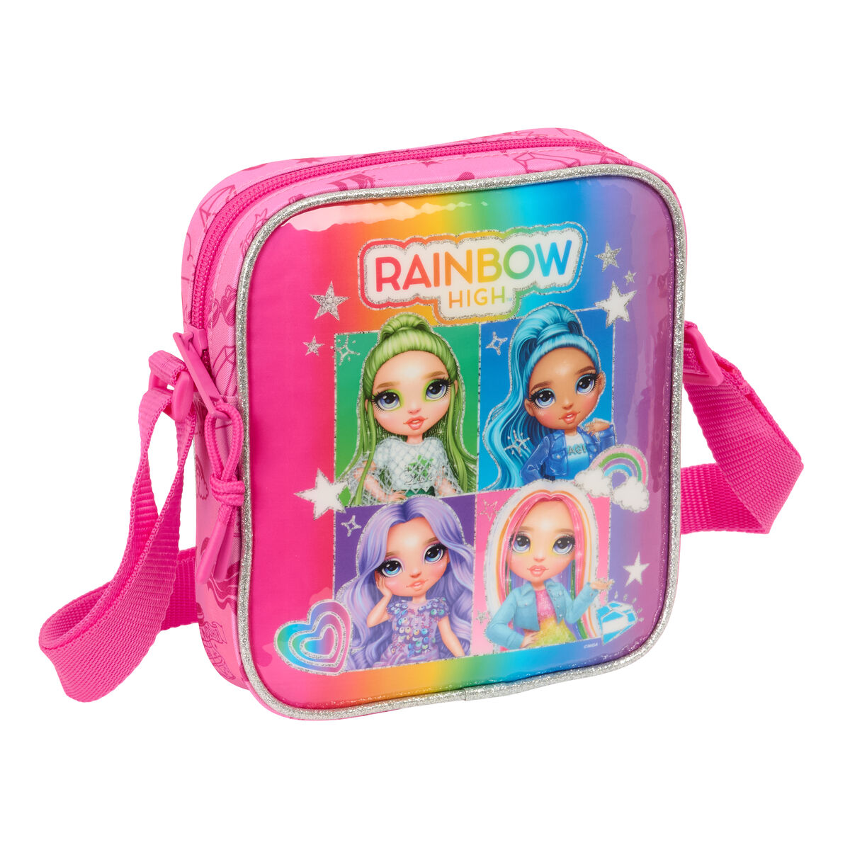 Skuldertaske Rainbow High Shine Multifarvet 16 x 18 x 4 cm