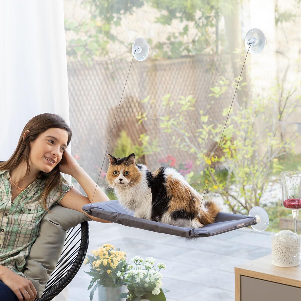 Hængende kat hængekøje Catlax InnovaGoods V0103474 Hvid Grå (Refurbished A)