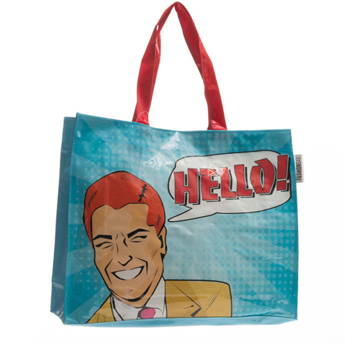 Strandtaske med design Wow! – Ouch!, Omg! og Hello!